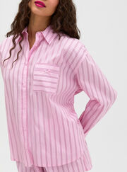 Striped oversized cotton short pyjama set